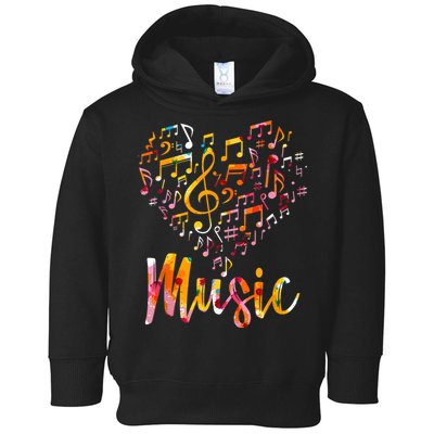 Musician Gift Musical Instrument Music Notes Treble Clef Toddler Hoodie