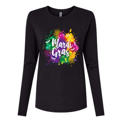 Mardi Gras, Funny Mardi Gras Womens Cotton Relaxed Long Sleeve T-Shirt