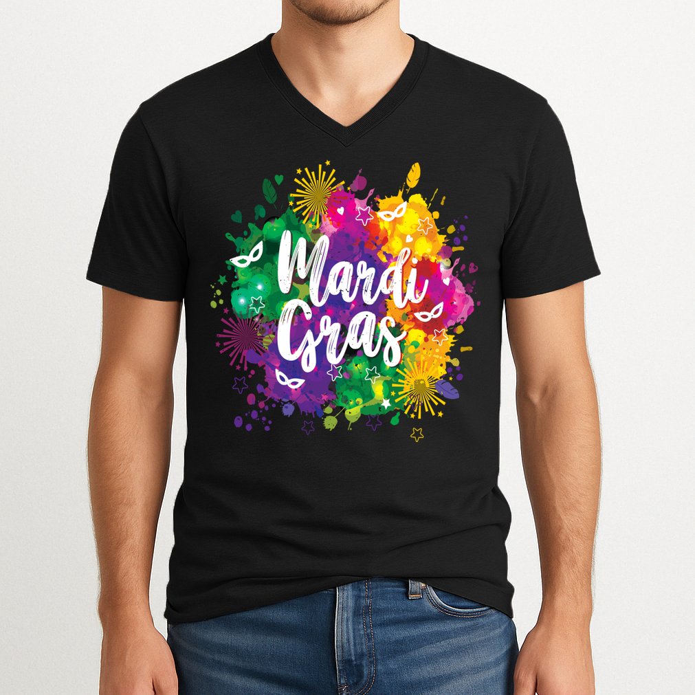 Mardi Gras, Funny Mardi Gras V-Neck T-Shirt