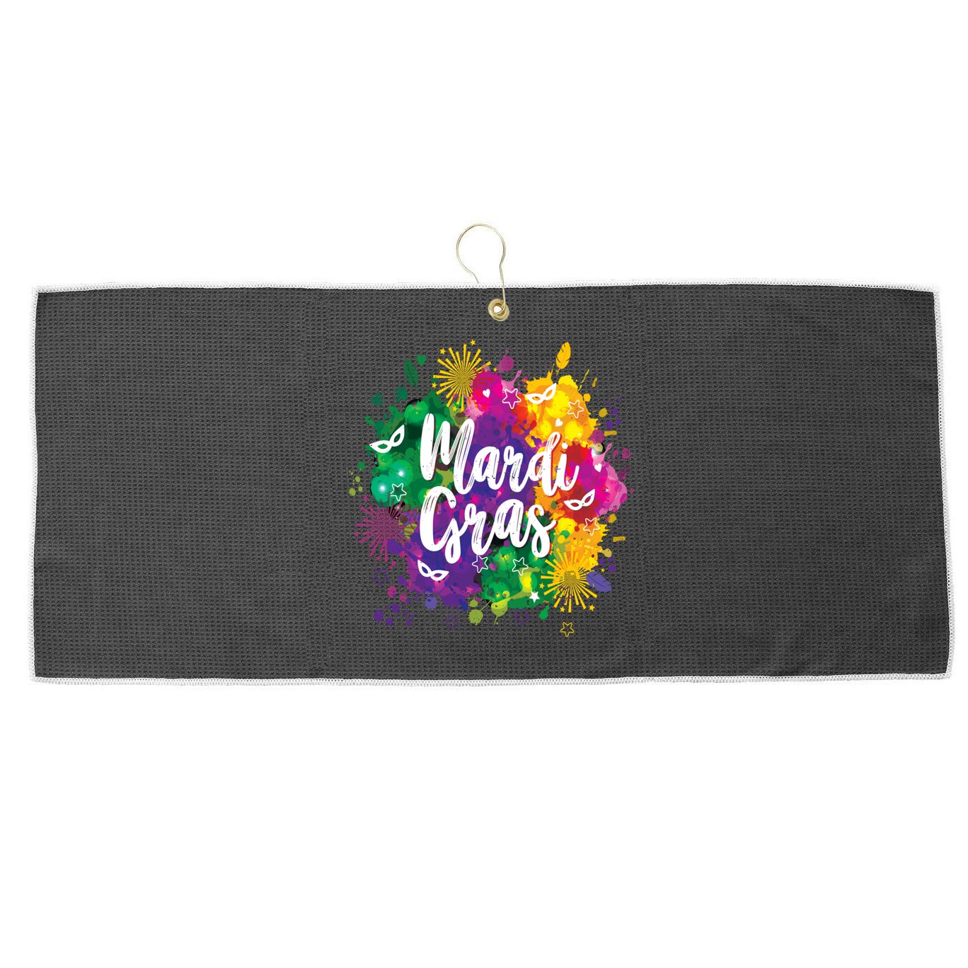 Mardi Gras, Funny Mardi Gras Large Microfiber Waffle Golf Towel