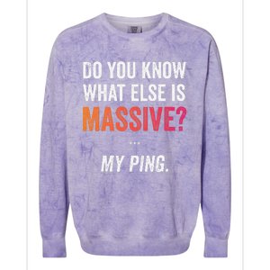 Massive Gaming Meme Ping Gamers Humor Funny Gamer Colorblast Crewneck Sweatshirt