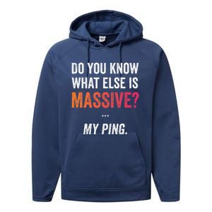 Massive Gaming Meme Ping Gamers Humor Funny Gamer Performance Fleece Hoodie