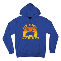 My Grill My Rules Funny Fathers Day Grillmaster Pork Bbq Gift Hoodie