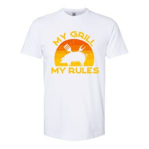 My Grill My Rules Funny Fathers Day Grillmaster Pork Bbq Gift Softstyle CVC T-Shirt