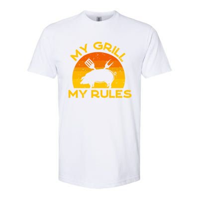 My Grill My Rules Funny Fathers Day Grillmaster Pork Bbq Gift Softstyle CVC T-Shirt