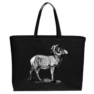 Mountain Goat Mountain Sheep Cotton Canvas Jumbo Tote