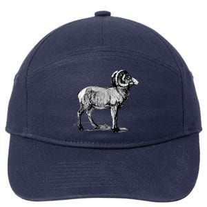 Mountain Goat Mountain Sheep 7-Panel Snapback Hat