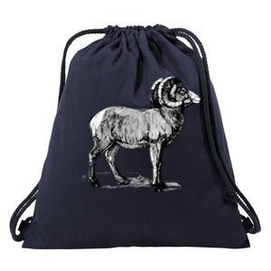 Mountain Goat Mountain Sheep Drawstring Bag