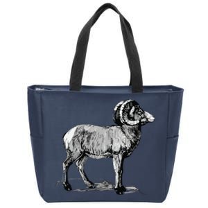 Mountain Goat Mountain Sheep Zip Tote Bag