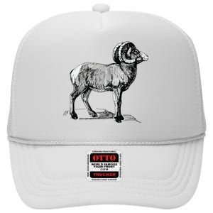 Mountain Goat Mountain Sheep High Crown Mesh Back Trucker Hat