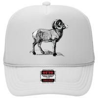 Mountain Goat Mountain Sheep High Crown Mesh Back Trucker Hat