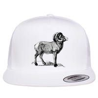 Mountain Goat Mountain Sheep Flat Bill Trucker Hat