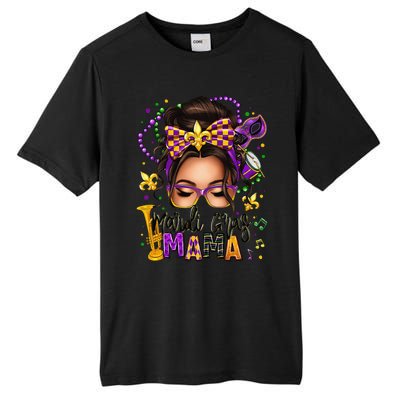 Mardi Gras Mama Messy Bun Mardi Gras Queen Carnaval Tall Fusion ChromaSoft Performance T-Shirt