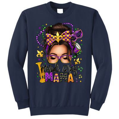 Mardi Gras Mama Messy Bun Mardi Gras Queen Carnaval Sweatshirt