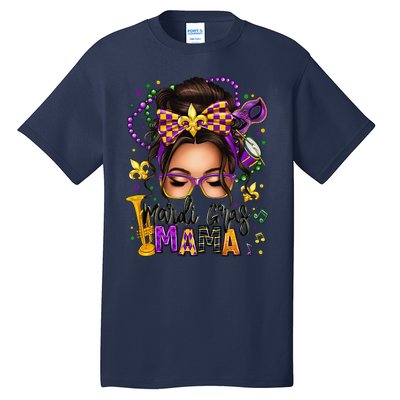 Mardi Gras Mama Messy Bun Mardi Gras Queen Carnaval Tall T-Shirt