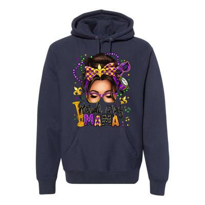 Mardi Gras Mama Messy Bun Mardi Gras Queen Carnaval Premium Hoodie