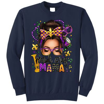 Mardi Gras Mama Messy Bun Mardi Gras Queen Carnaval Tall Sweatshirt