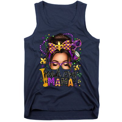 Mardi Gras Mama Messy Bun Mardi Gras Queen Carnaval Tank Top