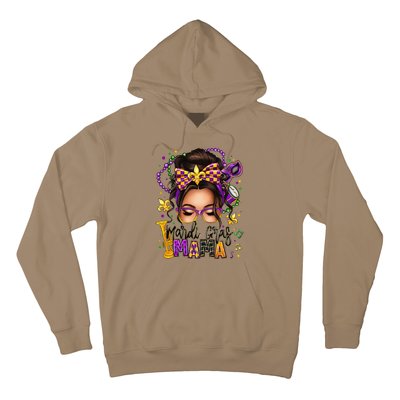 Mardi Gras Mama Messy Bun Mardi Gras Queen Carnaval Hoodie