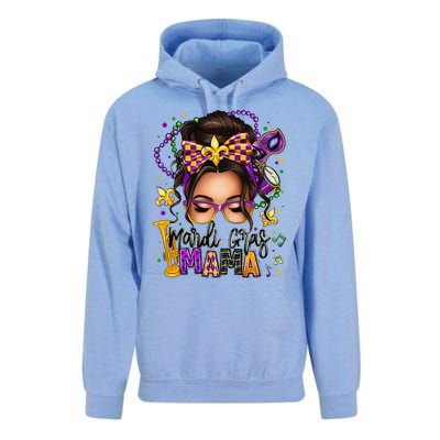 Mardi Gras Mama Messy Bun Mardi Gras Queen Carnaval Unisex Surf Hoodie