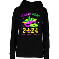 Mardi Gras Mardi Gras Beads Mask Joker Hat Carnival 2024 Womens Funnel Neck Pullover Hood