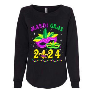 Mardi Gras Mardi Gras Beads Mask Joker Hat Carnival 2024 Womens California Wash Sweatshirt