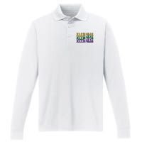 Mardi Gras Performance Long Sleeve Polo