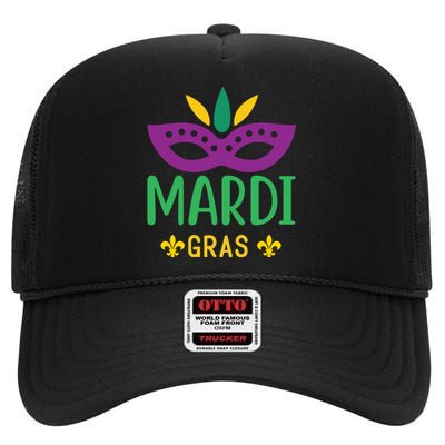 Mardi Gras High Crown Mesh Back Trucker Hat