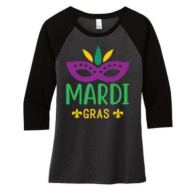 Mardi Gras Women's Tri-Blend 3/4-Sleeve Raglan Shirt