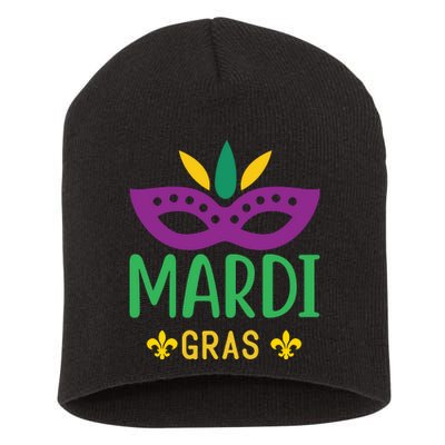 Mardi Gras Short Acrylic Beanie