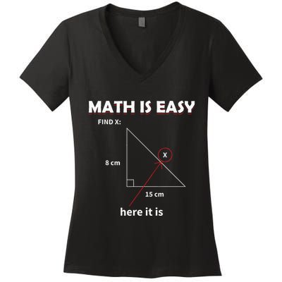 Math Geometry Mathematicians Women's V-Neck T-Shirt