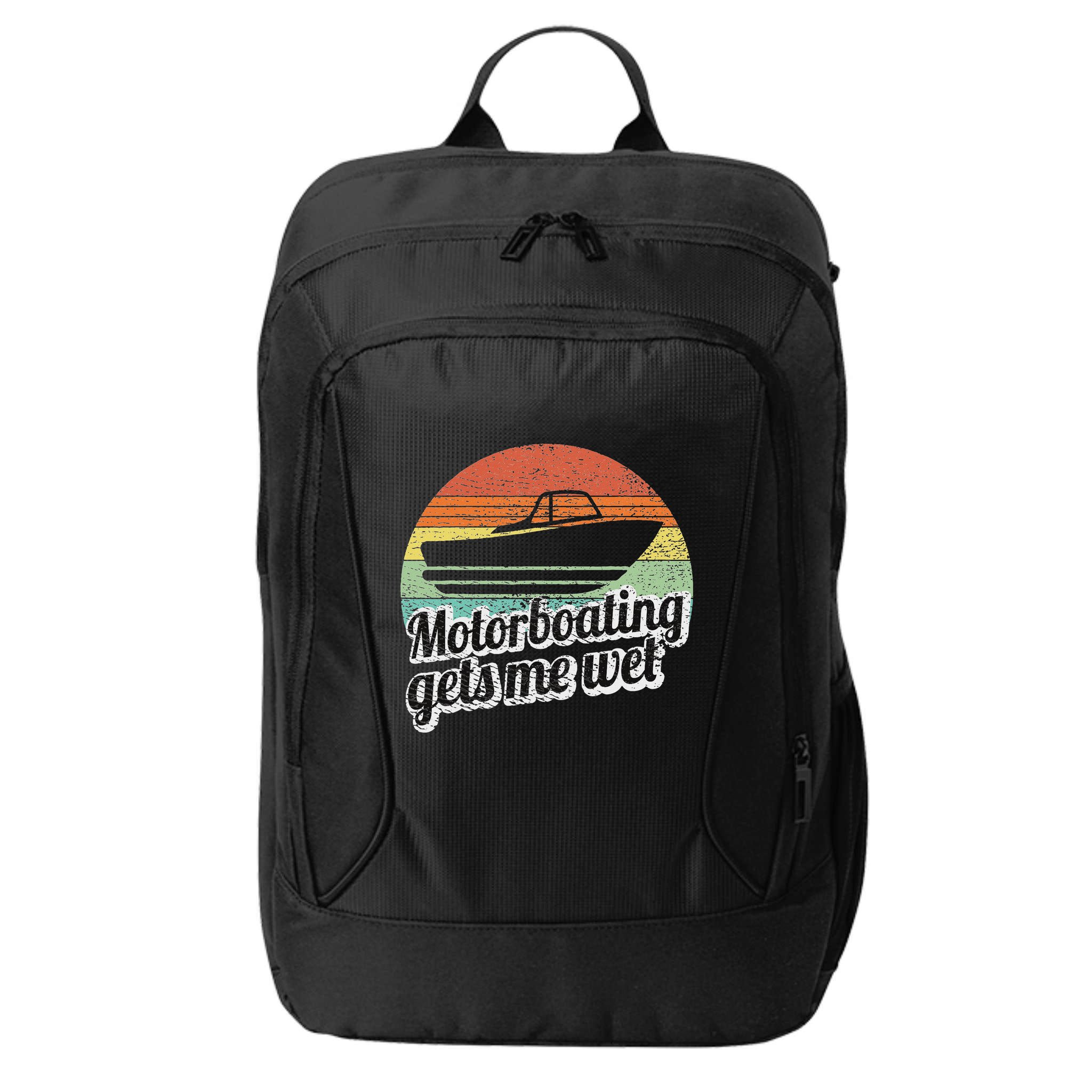 Motorboating Gets Me Wet Women Motor Boat Captain City Backpack