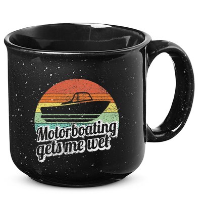 Motorboating Gets Me Wet Women Motor Boat Captain 15oz Campfire Ceramic Mug