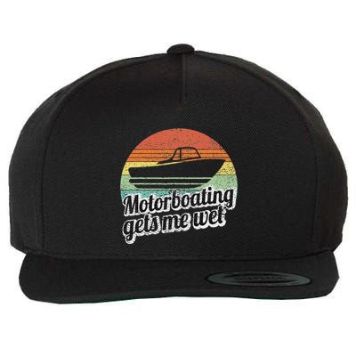 Motorboating Gets Me Wet Women Motor Boat Captain Wool Snapback Cap