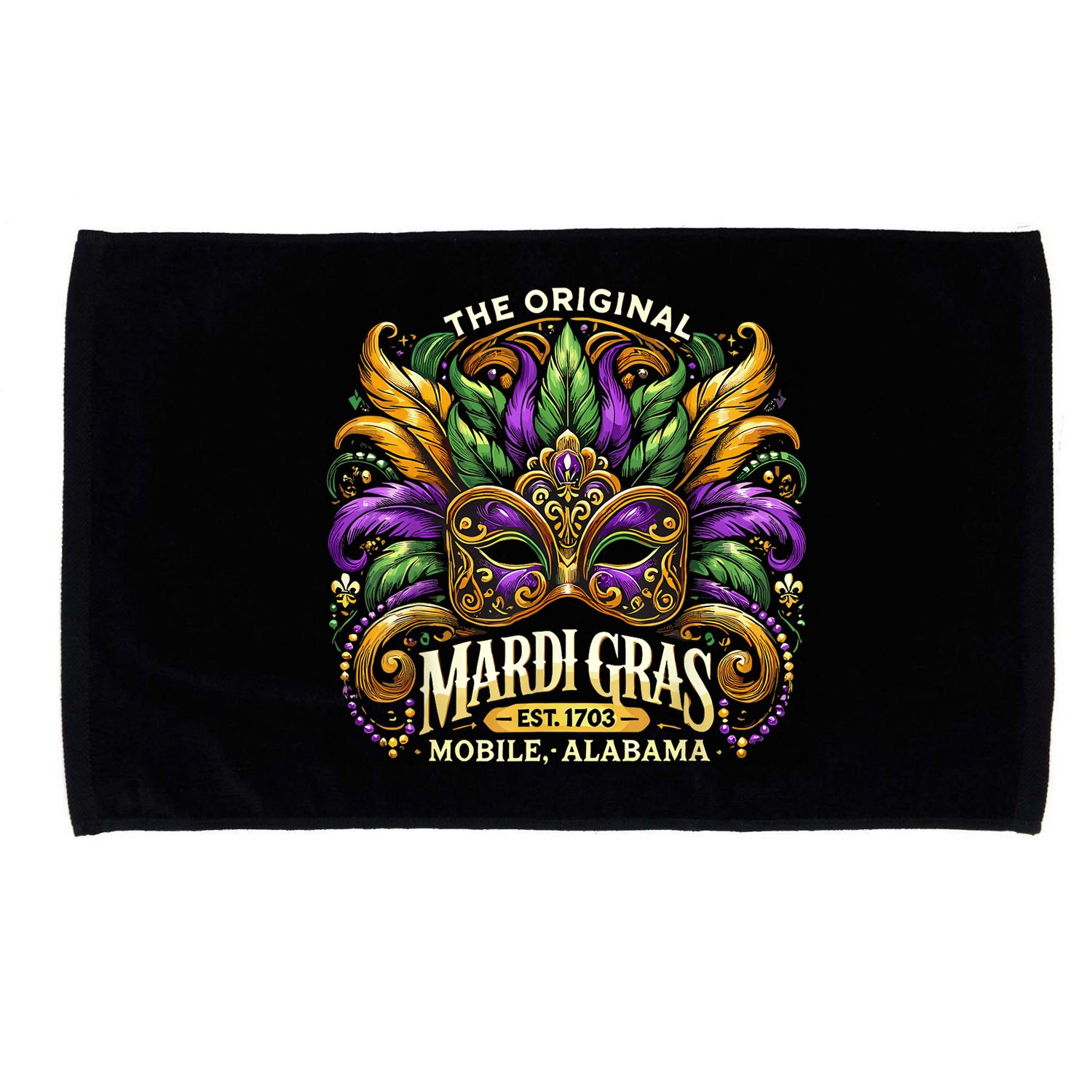 Mardi Gras Mask The Original Mobile Alabama Mardi Gras Microfiber Hand Towel