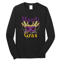 Mardi Gras Mask Celebration Fat Tuesday Gift Fleur De Lis Long Sleeve Shirt