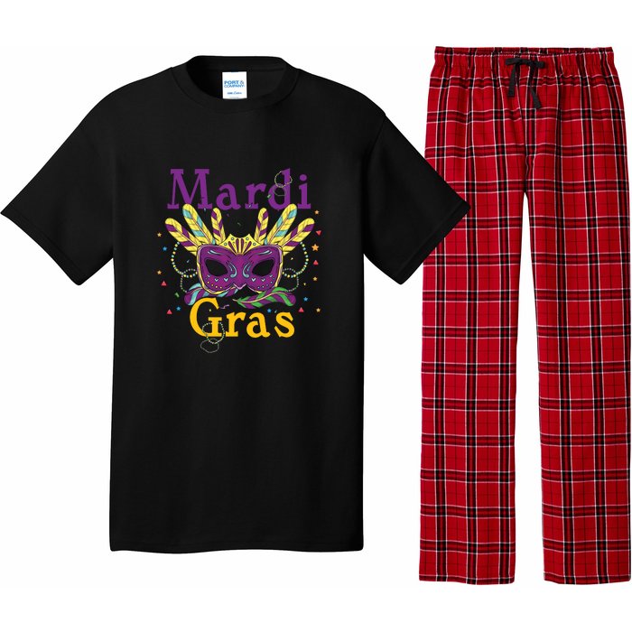 Mardi Gras Mask Celebration Fat Tuesday Gift Fleur De Lis Pajama Set