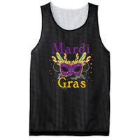 Mardi Gras Mask Celebration Fat Tuesday Gift Fleur De Lis Mesh Reversible Basketball Jersey Tank