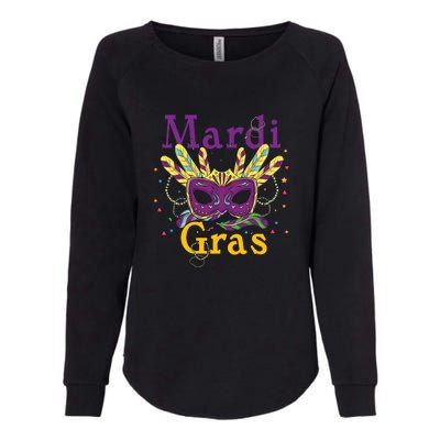 Mardi Gras Mask Celebration Fat Tuesday Gift Fleur De Lis Womens California Wash Sweatshirt