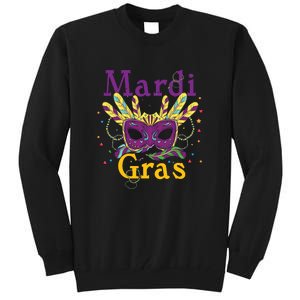 Mardi Gras Mask Celebration Fat Tuesday Gift Fleur De Lis Tall Sweatshirt