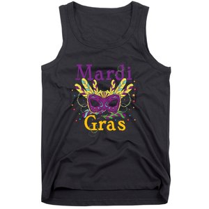 Mardi Gras Mask Celebration Fat Tuesday Gift Fleur De Lis Tank Top