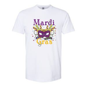 Mardi Gras Mask Celebration Fat Tuesday Gift Fleur De Lis Softstyle CVC T-Shirt