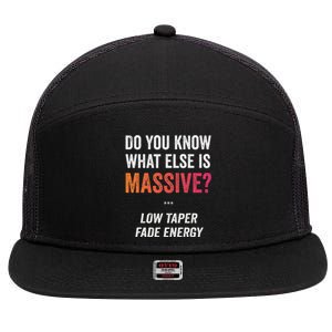 Massive Gaming Meme Funny Low Taper Fade Energy Meme 7 Panel Mesh Trucker Snapback Hat