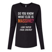 Massive Gaming Meme Funny Low Taper Fade Energy Meme Womens Cotton Relaxed Long Sleeve T-Shirt