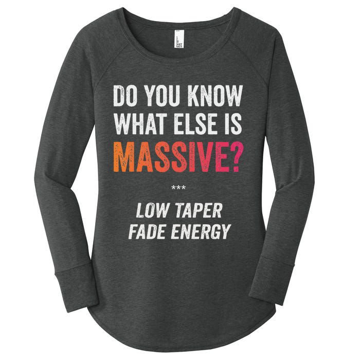 Massive Gaming Meme Funny Low Taper Fade Energy Meme Women's Perfect Tri Tunic Long Sleeve Shirt