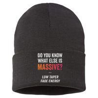 Massive Gaming Meme Funny Low Taper Fade Energy Meme Sustainable Knit Beanie