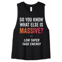 Massive Gaming Meme Funny Low Taper Fade Energy Meme Women's Racerback Cropped Tank