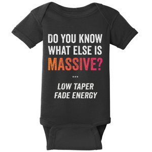 Massive Gaming Meme Funny Low Taper Fade Energy Meme Baby Bodysuit