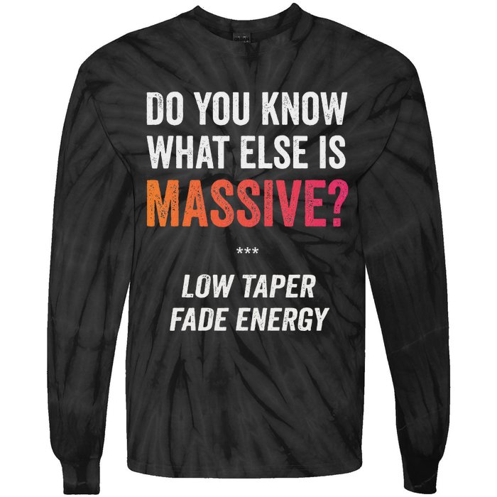 Massive Gaming Meme Funny Low Taper Fade Energy Meme Tie-Dye Long Sleeve Shirt