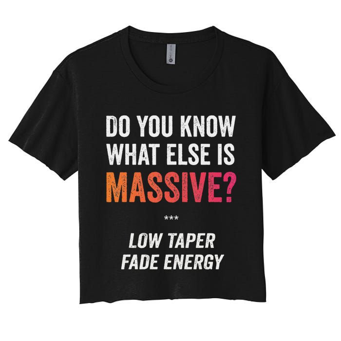 Massive Gaming Meme Funny Low Taper Fade Energy Meme Women's Crop Top Tee